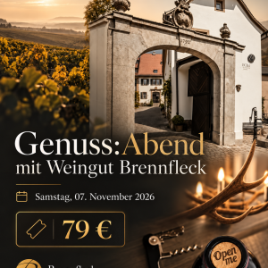 Genuss:Abend 07.11.26 / Brennfleck </br> Gänge-Menü