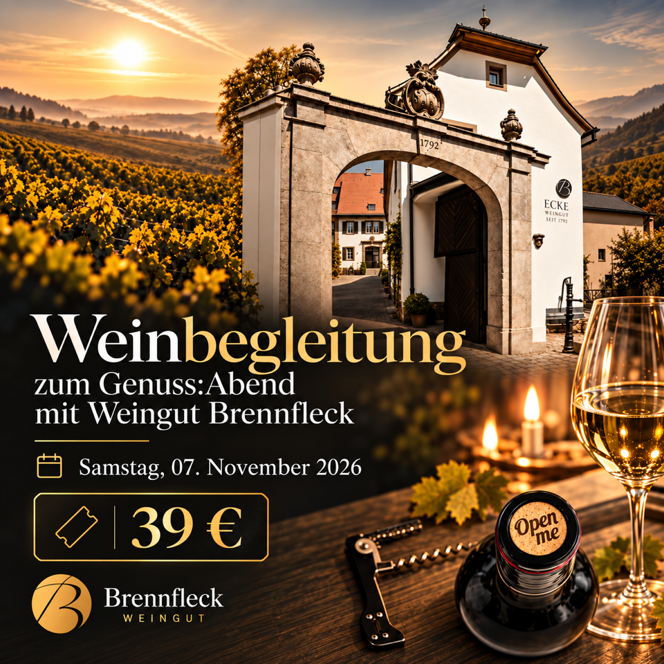 Genuss:Abend 07.11.26 / Brennfleck </br> Weinbegleitung